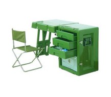 Military Field Desk with drawer and chair